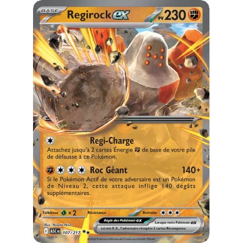 Regirock-ex - 107/217 - Double rare - Héros Transcendants