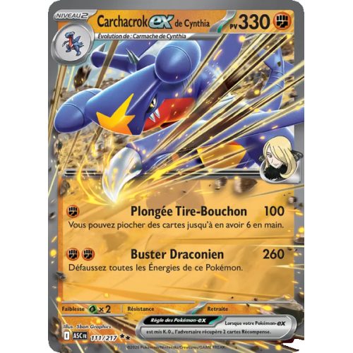 Carchacrock-ex de Cynthia - 111/217 - Double rare - Héros Transcendants