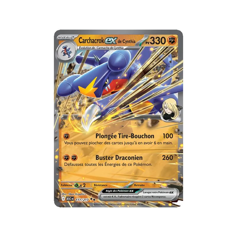 Carchacrock-ex de Cynthia - 111/217 - Double rare - Héros Transcendants