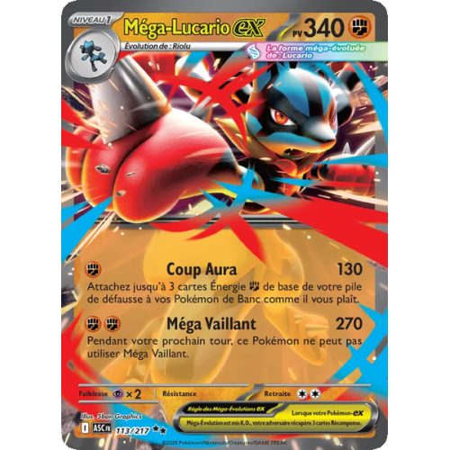 Méga-Lucario-ex - 113/217 - Double rare - Héros Transcendants