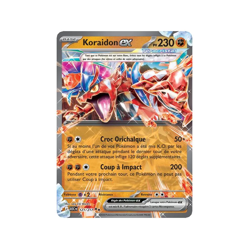 Koraidon-ex - 121/217 - Double rare - Héros Transcendants