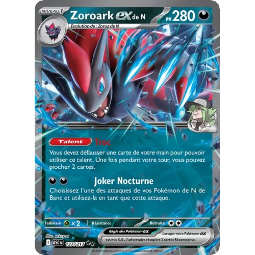 Zoroark-ex de N - 137/217 - Double rare - Héros Transcendants