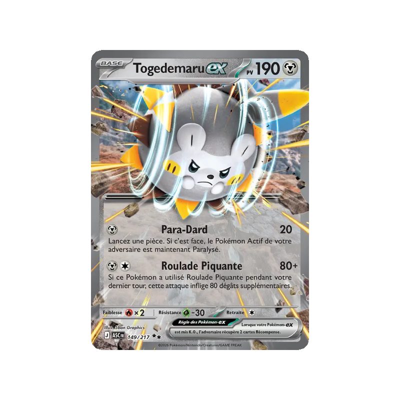Togedemaru-ex - 149/217 - Double rare - Héros Transcendants