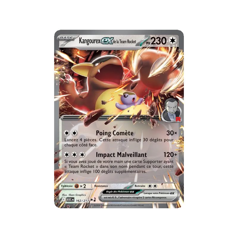 Kangourex-ex de la Team Rocket - 162/217 - Double rare - Héros Transcendants