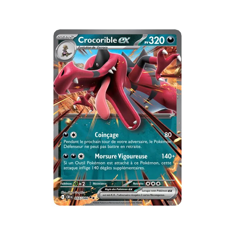 Crocorible-ex - 055/86 - Double rare - Chaos Ascendant
