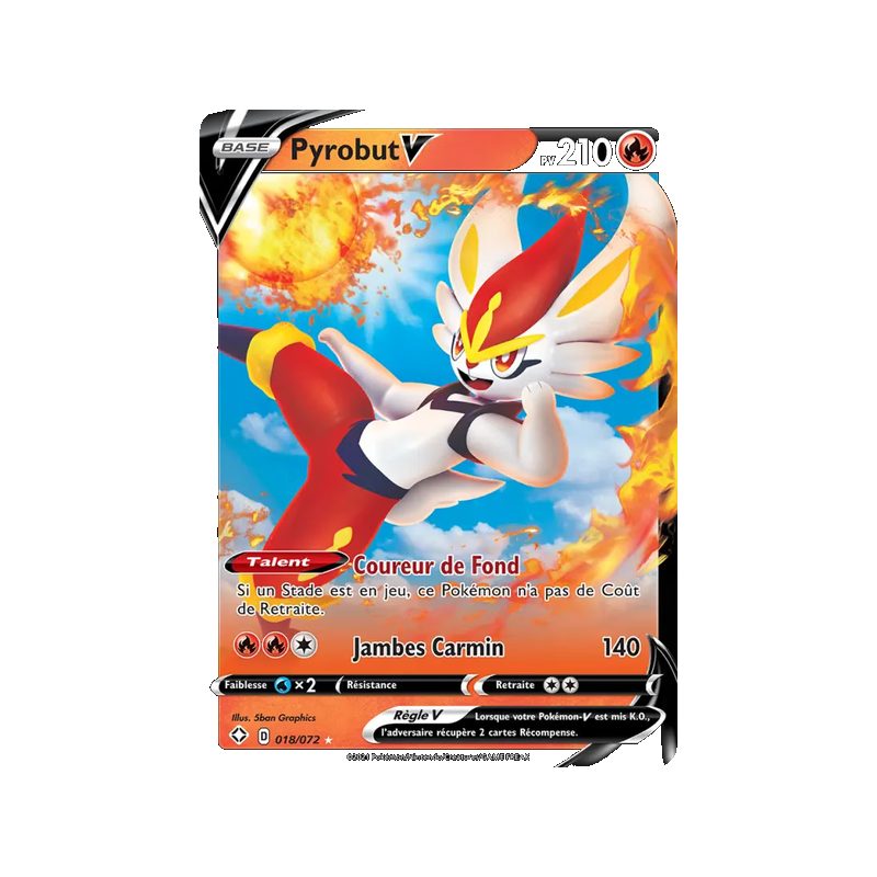 Pyrobut V - 18/72 - Holo Rare V - Destinées Radieuses