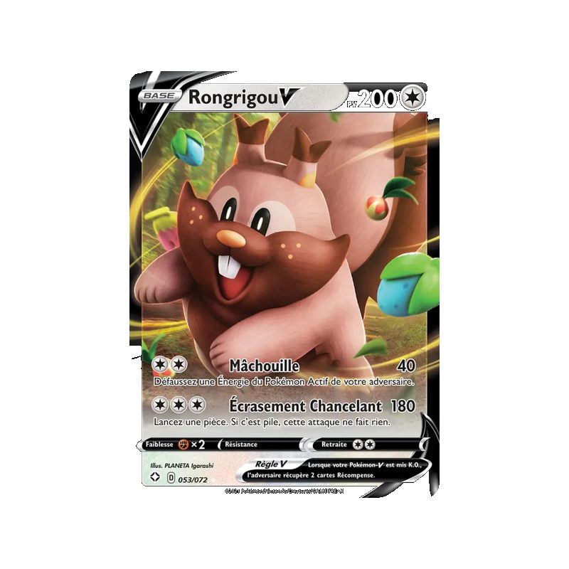 Rongrigou V - 53/72 - Holo Rare V - Destinées Radieuses