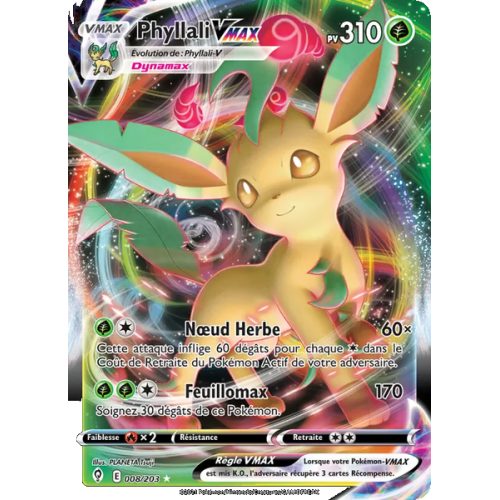 Phyllali VMAX - 8/203 - Holo Rare VMAX - Évolution Céleste