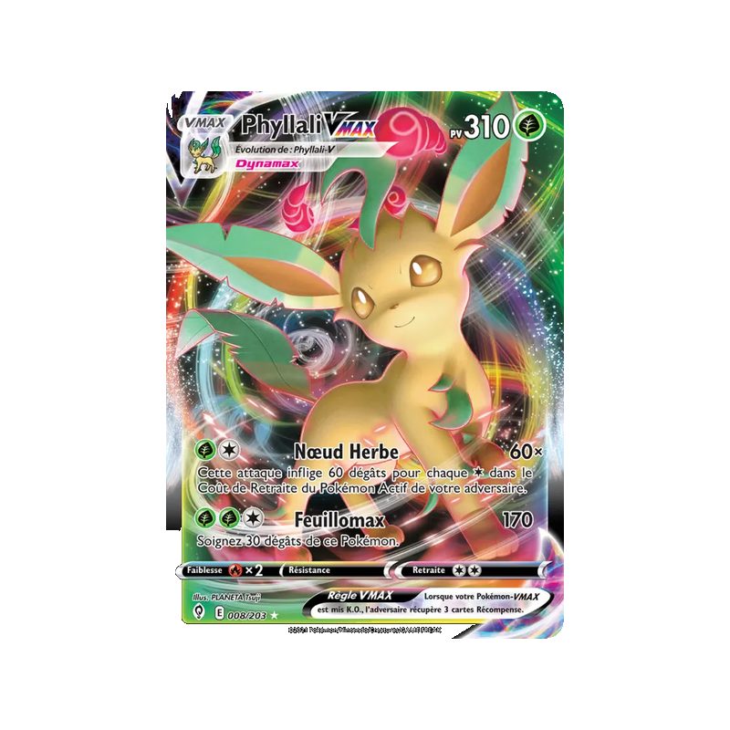 Phyllali VMAX - 8/203 - Holo Rare VMAX - Évolution Céleste
