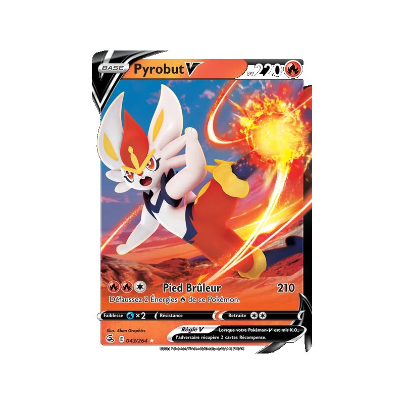 Pyrobut V - 43/264 - Holo Rare V - Poing de Fusion