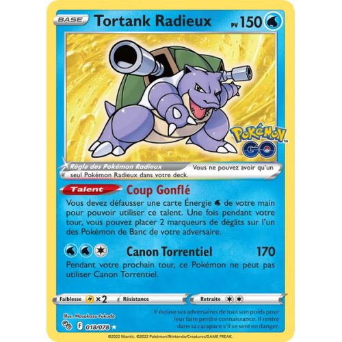 Tortank Radieux - 018/78 - Radieux Rare - Pokémon GO