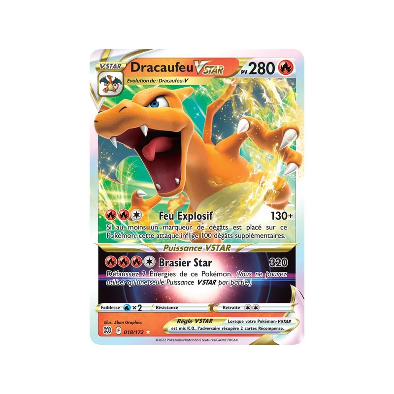 Dracaufeu VSTAR - 018/172 - Holo Rare VSTAR - Stars Étincelantes