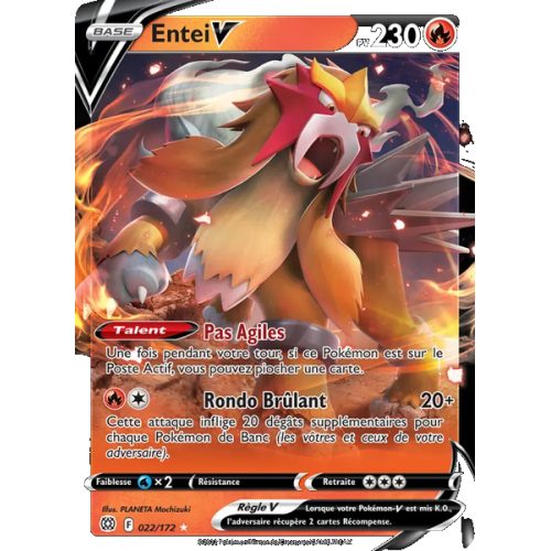 Entei V - 022/172 - Holo Rare V - Stars Étincelantes
