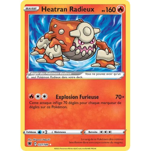 Heatran Radieux - 027/189 - Radieux Rare - Astres Radieux