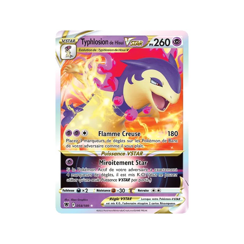 Typhlosion de Hisui VSTAR - 054/189 - Holo Rare VSTAR - Astres Radieux
