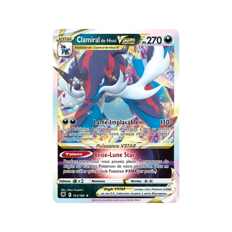 Clamiral de Hisui VSTAR - 102/189 - Holo Rare VSTAR - Astres Radieux