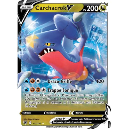 Carchacrok V - 117/189 - Holo Rare V - Astres Radieux