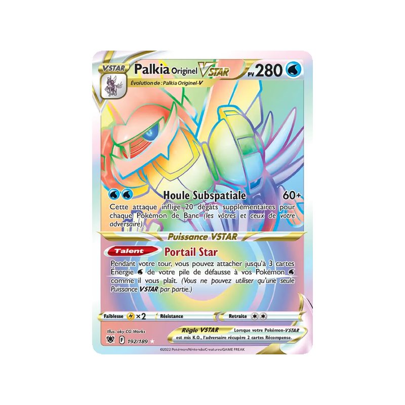 Palkia Originel VSTAR - 192/189 - Ultra Rare - Astres Radieux