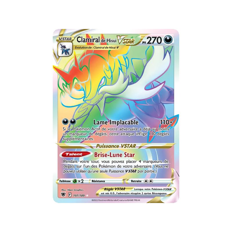 Clamiral de Hisui VSTAR - 197/189 - Ultra Rare - Astres Radieux