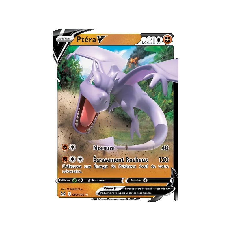 Ptéra V - 092/196 - Holo Rare V - Origine Perdue