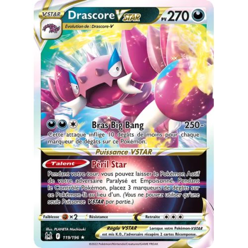 Drascore VSTAR - 119/196 - Holo Rare VSTAR - Origine Perdue