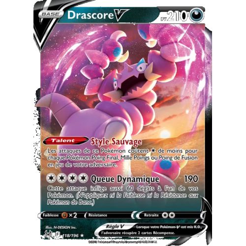 Drascore V - 118/196 - Holo Rare V - Origine Perdue