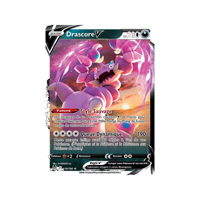Drascore V - 118/196 - Holo Rare V - Origine Perdue