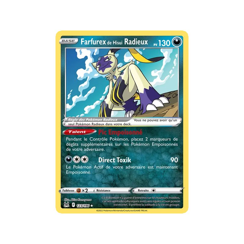 Farfurex de Hisui Radieux - 123/196 - Radieux Rare - Origine Perdue