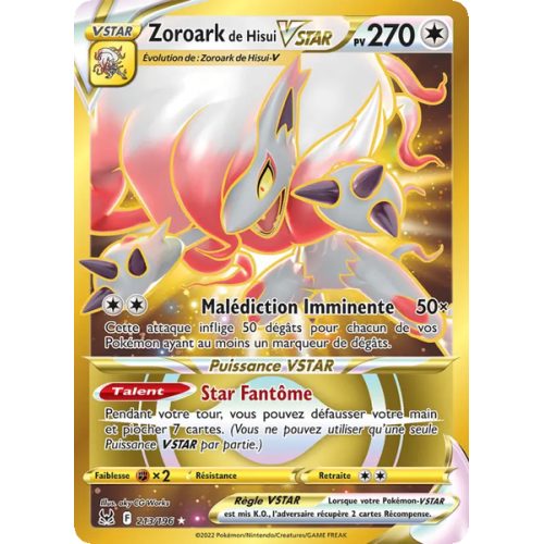 Zoroark de Hisui VSTAR - 213/196 - Ultra Rare - Origine Perdue