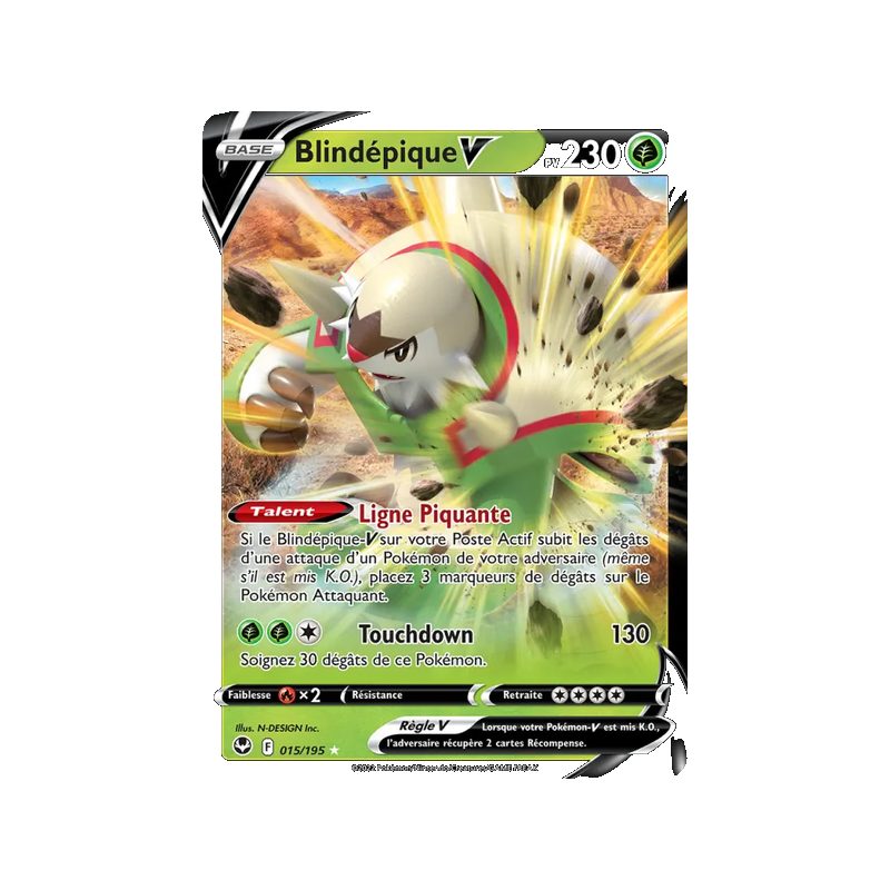 Blindépique V - 015/195 - Holo Rare V - Tempête Argentée