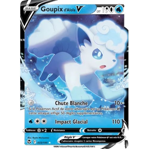Goupix d'Alola V - 033/195 - Holo Rare V - Tempête Argentée