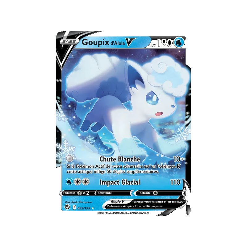 Goupix d'Alola V - 033/195 - Holo Rare V - Tempête Argentée