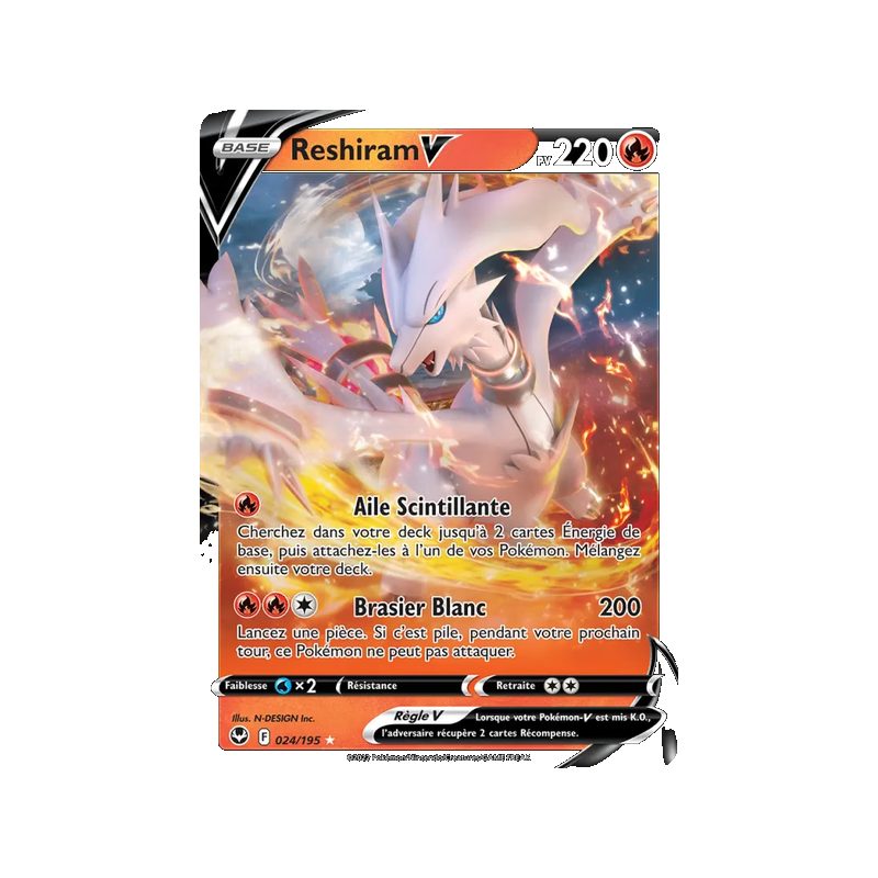 Reshiram V - 024/195 - Holo Rare V - Tempête Argentée