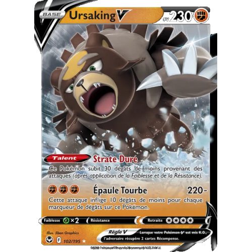 Ursaking V - 102/195 - Holo Rare V - Tempête Argentée