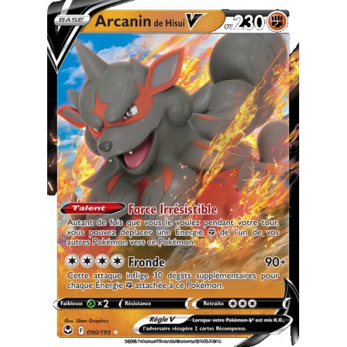 Arcanin de Hisui V - 090/195 - Holo Rare V - Tempête Argentée