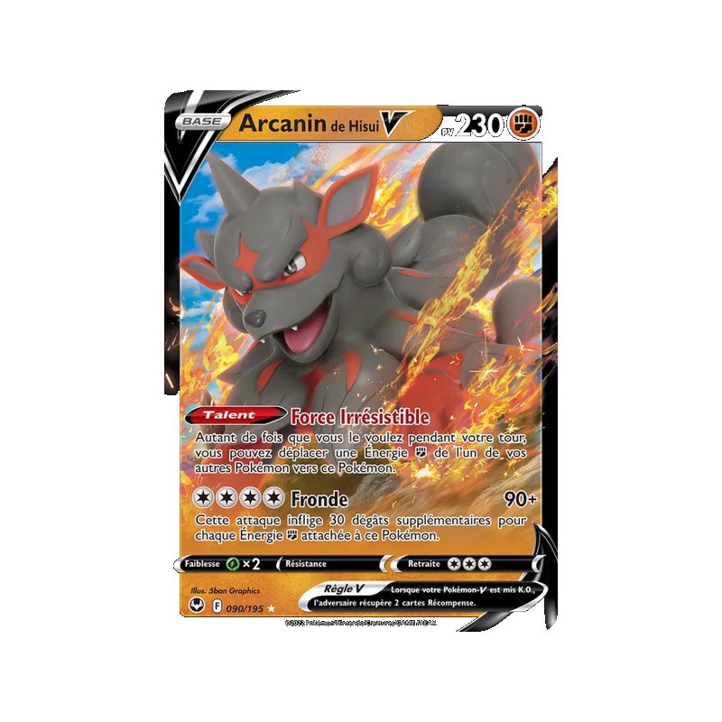 Arcanin de Hisui V - 090/195 - Holo Rare V - Tempête Argentée