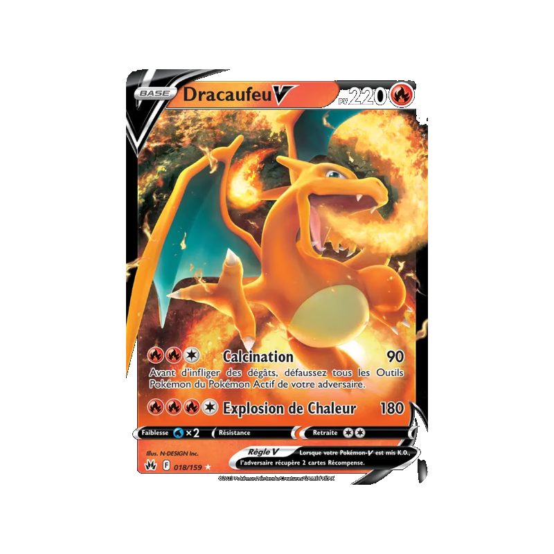 Dracaufeu V - 018/159 - Holo Rare V - Zénith Suprême