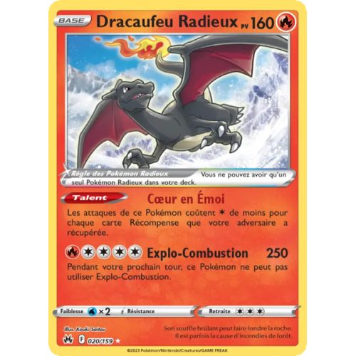 Dracaufeu Radieux - 020/159 - Radieux Rare - Zénith Suprême