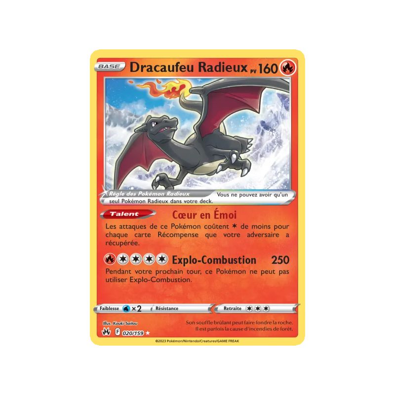 Dracaufeu Radieux - 020/159 - Radieux Rare - Zénith Suprême