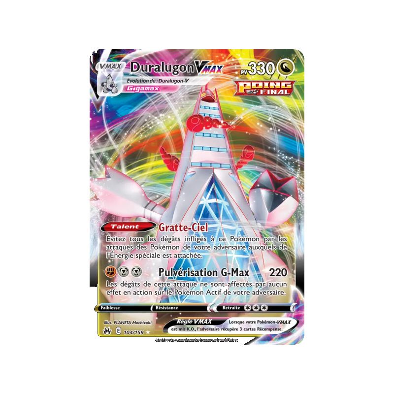 Duralugon VMAX - 104/159 - Holo Rare VMAX - Zénith Suprême