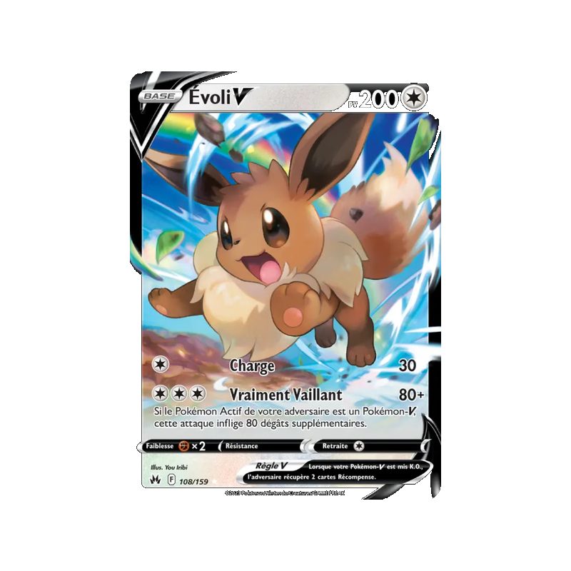 Évoli V - 108/159 - Holo Rare V - Zénith Suprême