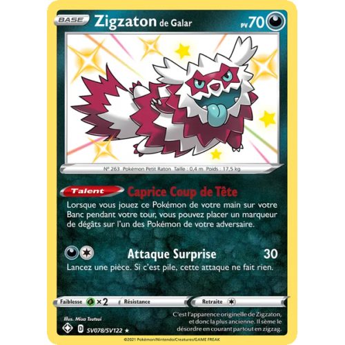 Zigzaton de Galar - SV078/72 - Shiny rare - Destinées Radieuses