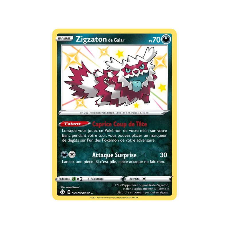 Zigzaton de Galar - SV078/72 - Shiny rare - Destinées Radieuses