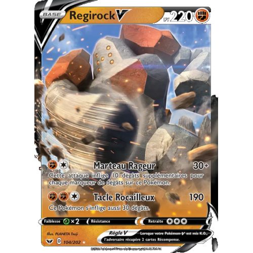 Regirock V - 104/202 - Holo Rare V - Épée et Bouclier