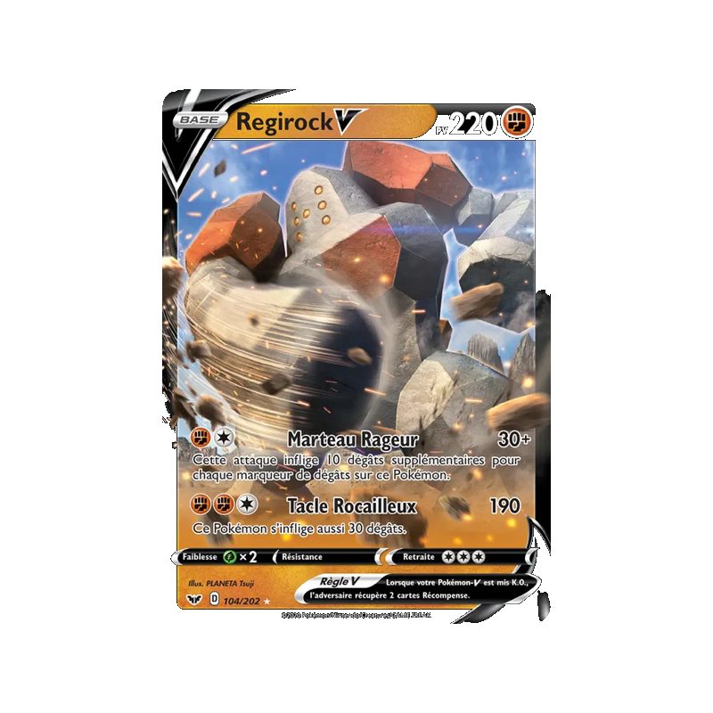 Regirock V - 104/202 - Holo Rare V - Épée et Bouclier
