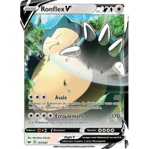 Ronflex V - 141/202 - Holo Rare V - Épée et Bouclier
