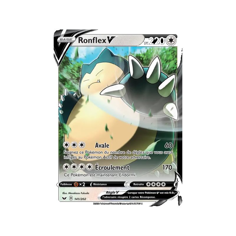 Ronflex V - 141/202 - Holo Rare V - Épée et Bouclier