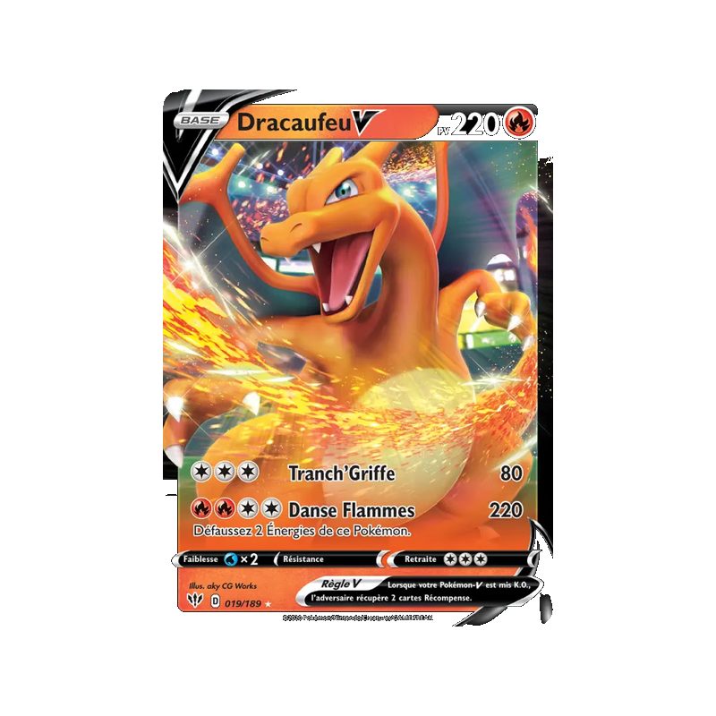 Dracaufeu V - 19/189 - Holo Rare V - Ténèbres Embrasées