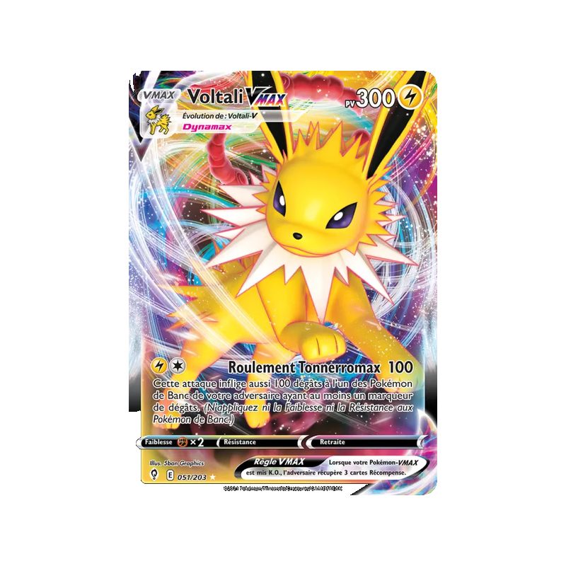 Voltali VMAX - 51/203 - Holo Rare VMAX - Évolution Céleste