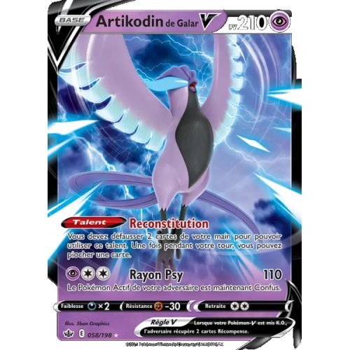 Artikodin de Galar V - 58/198 - Holo Rare V - Règne de Glace